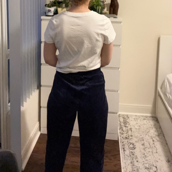 Navy Velour FILA Sweatpants XL - Picture 4 of 7